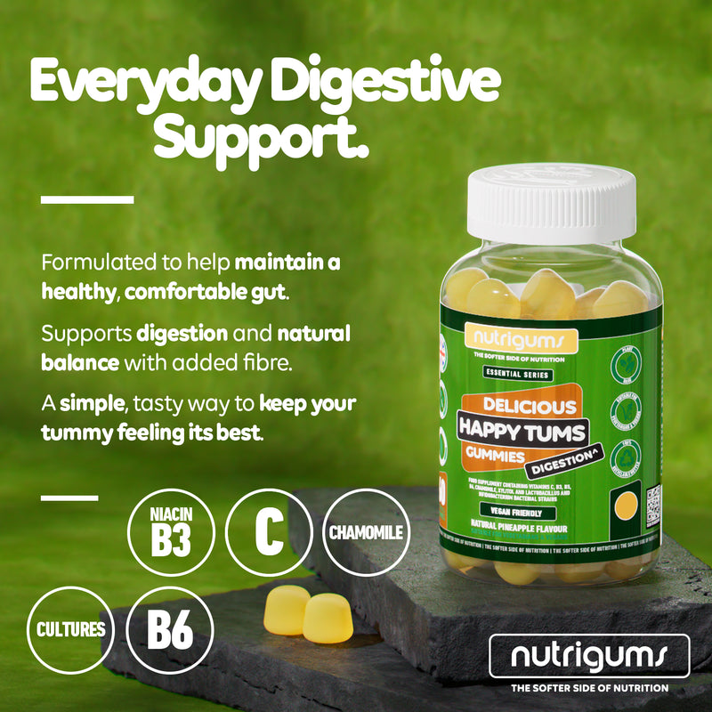 Nutrigums Happy Tums digestion gummies 60 count (British brand)