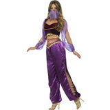 Smiffys Arabian Princess costume purple with trousers top and face veil (British brand)