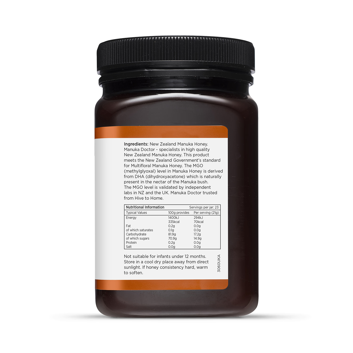 Manuka Doctor Manuka Honey MGO 70 500g, imported from the UK