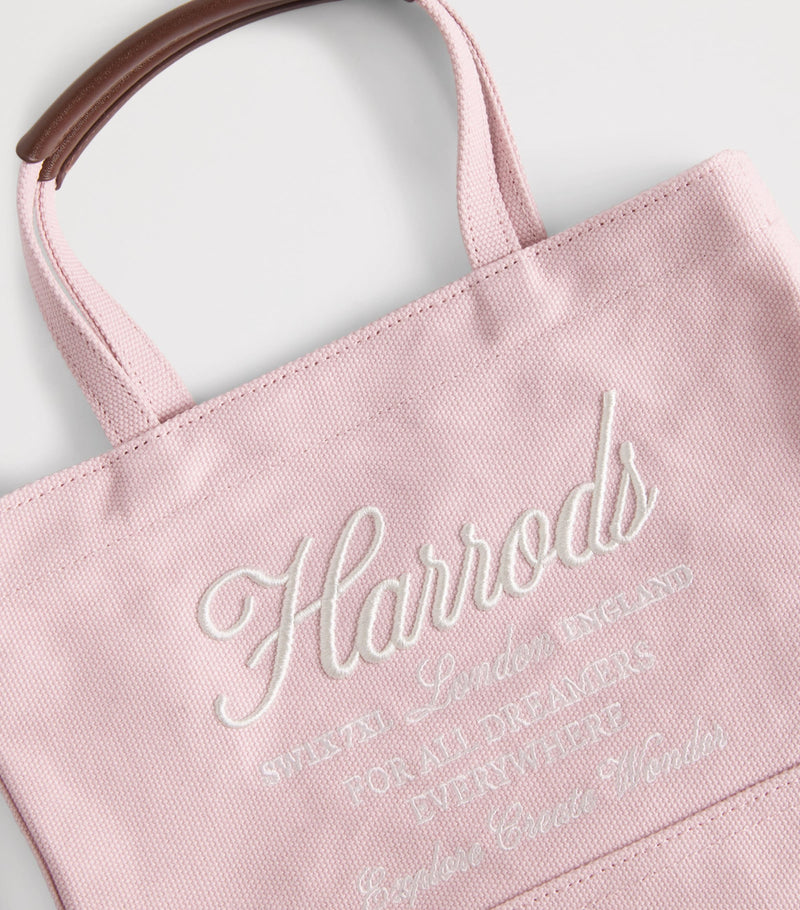 Harrods small embroidered logo tote bag, UK version