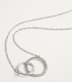 Astrid & Miyu Orbit necklace white gold topaz (British brand)