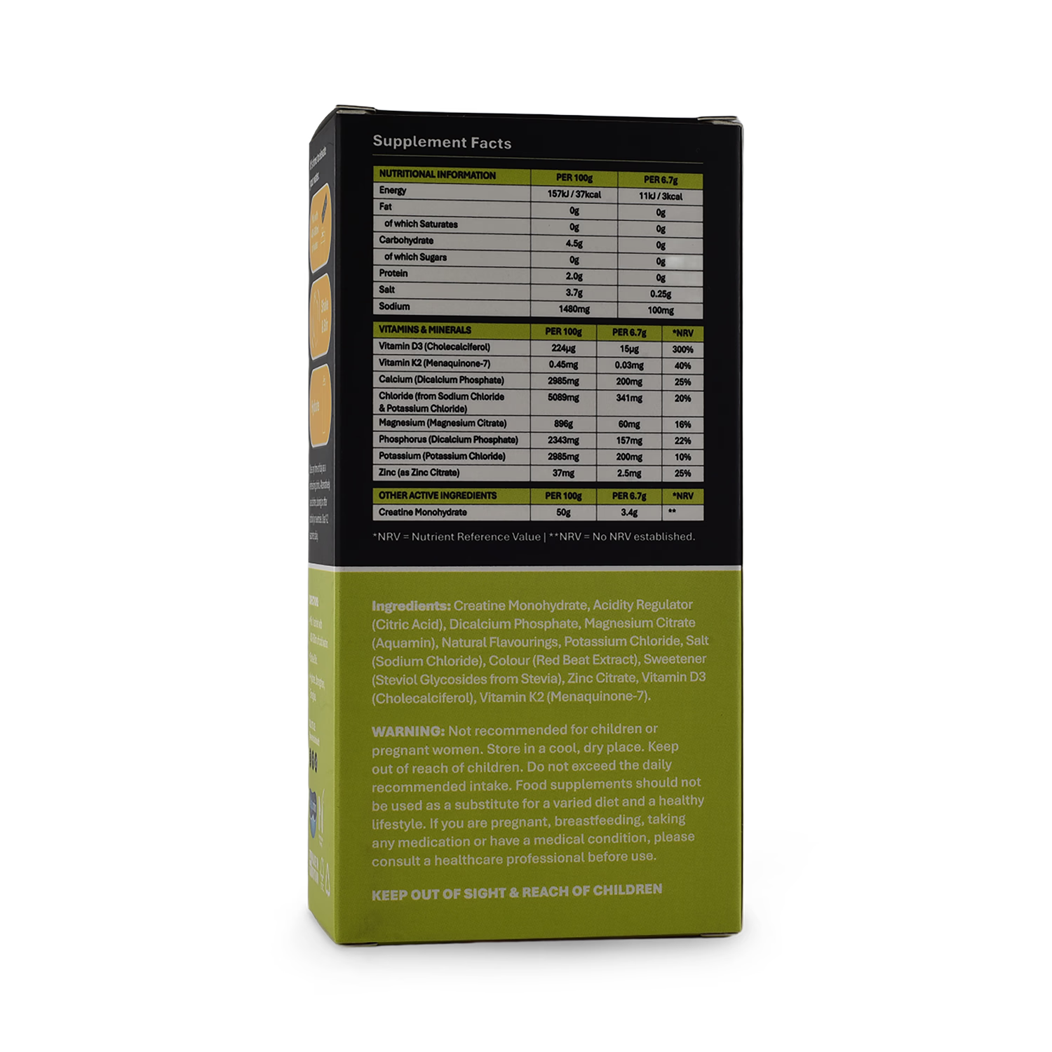 Halo Elevate hydration creatine electrolytes lemon lime 7 sachets (British brand)