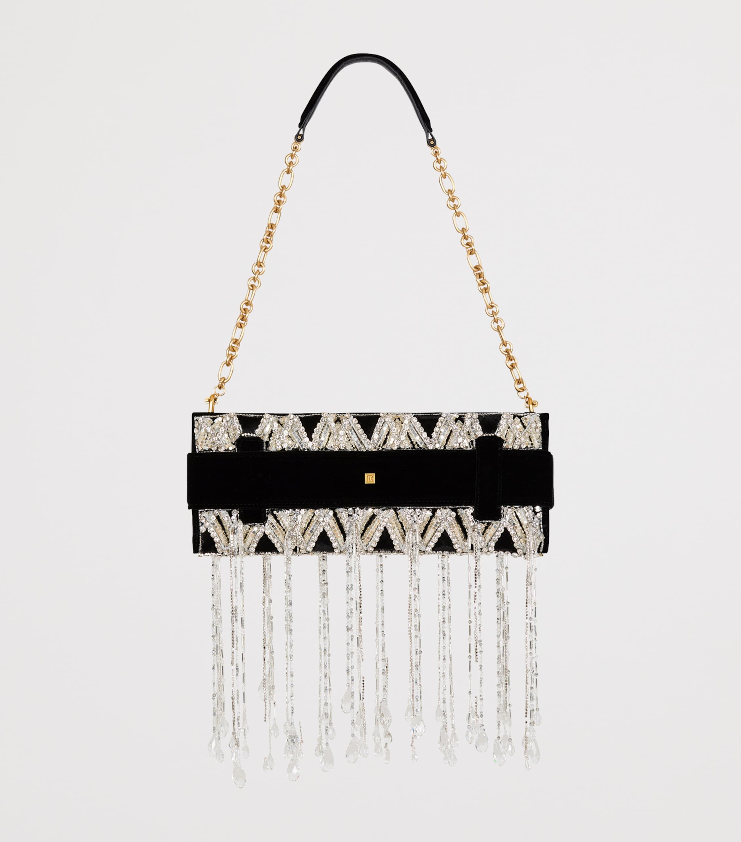 Balmain Anthem embellished clutch bag (British brand)