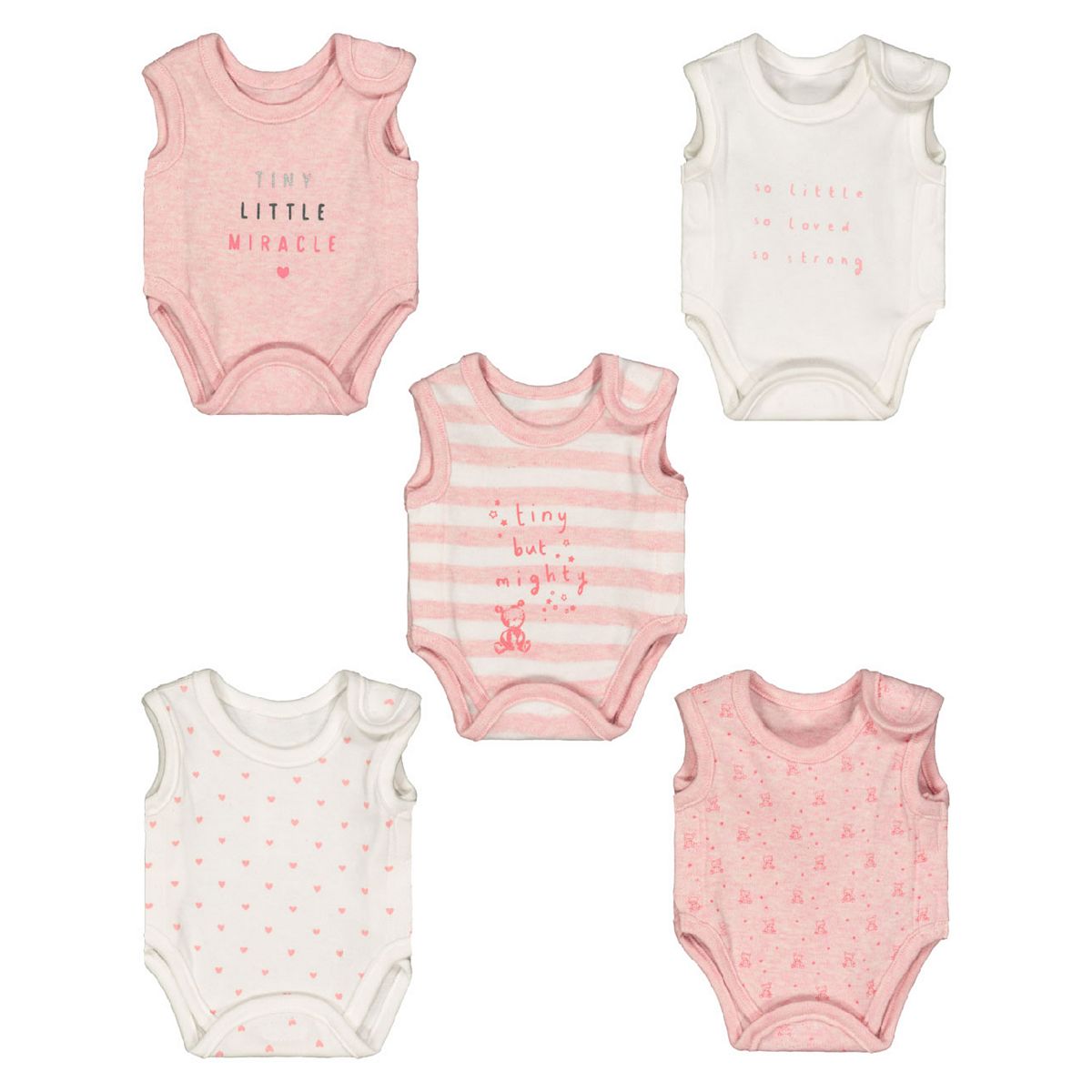 Pink Premature Baby Bodysuits – 5 Pack GOODS Boots   