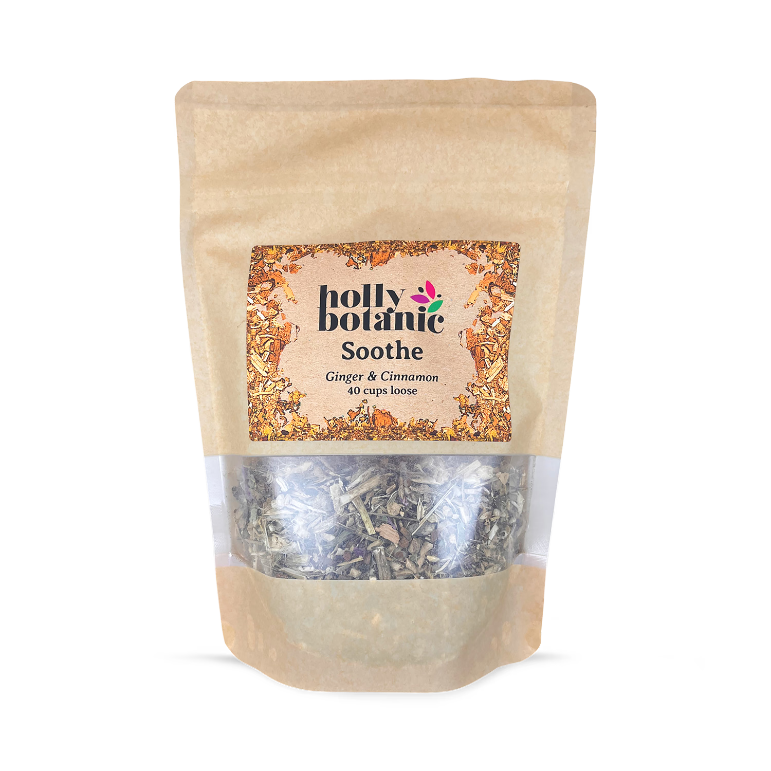Holly Botanic Soothe tisane ginger cinnamon 40 cup loose (British brand)