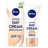 NIVEA 24H Moisture Tinted Day Cream with Vitamin E Light Skin Tone SPF15 50ml Suncare & Travel Boots   