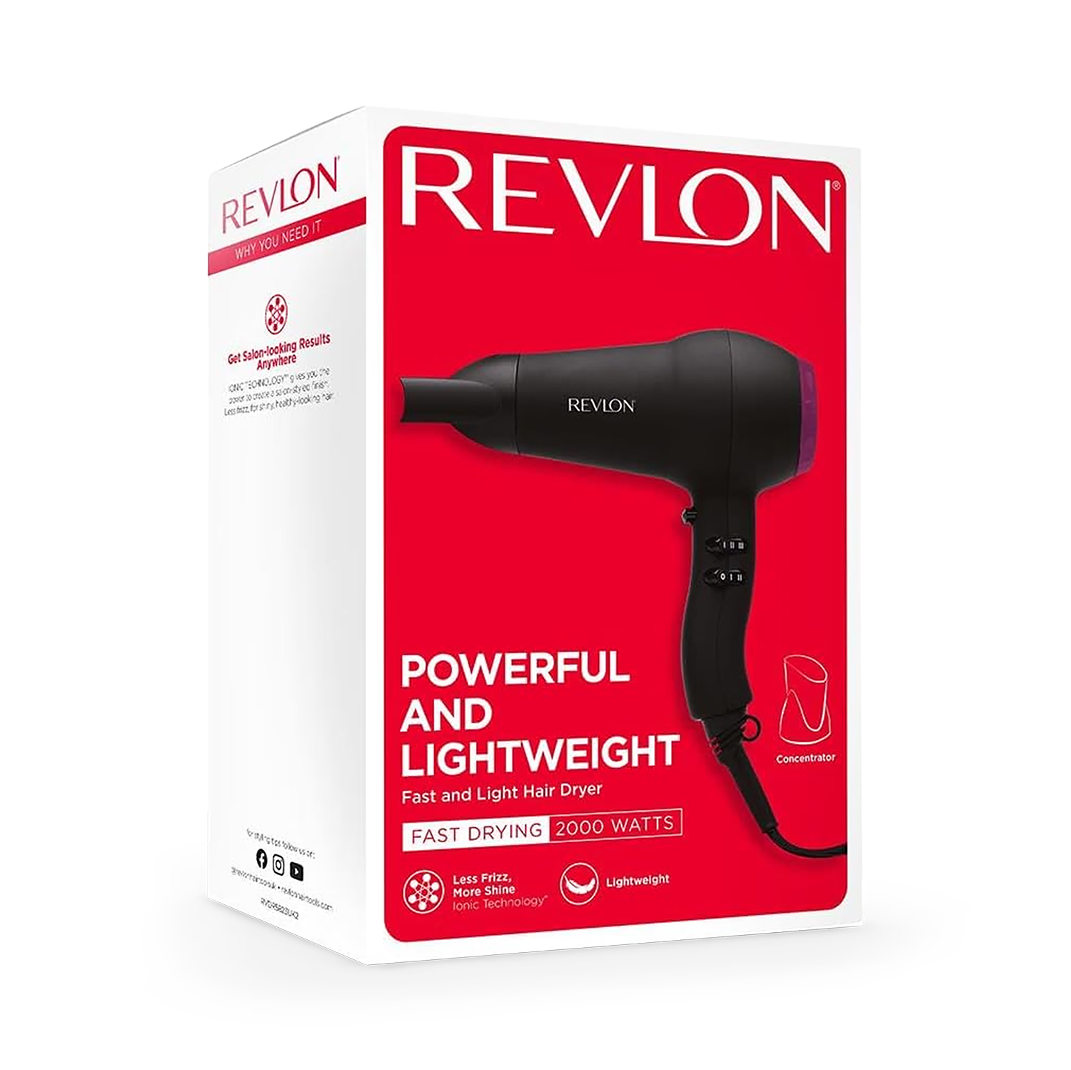 Revlon Perfect Heat fast and light hair dryer 2000W, UK version