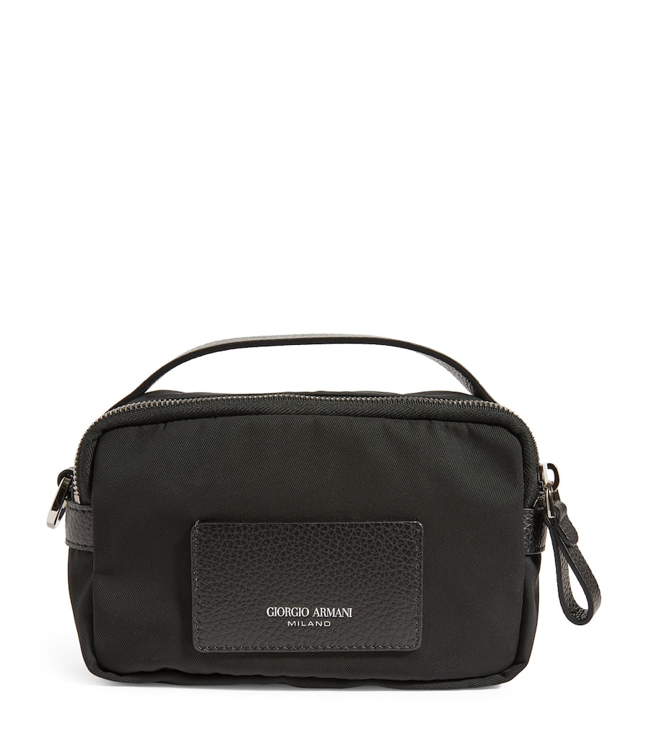 Giorgio Armani mini crossbody bag recycled nylon leather trim (British brand)