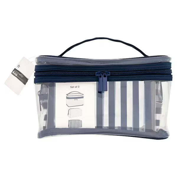 Superdrug Navy Large PVC Cosmetic Bag (British brand)