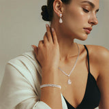 Livingandhome 3-piece jewelry set with zircon stones, imported from the UK