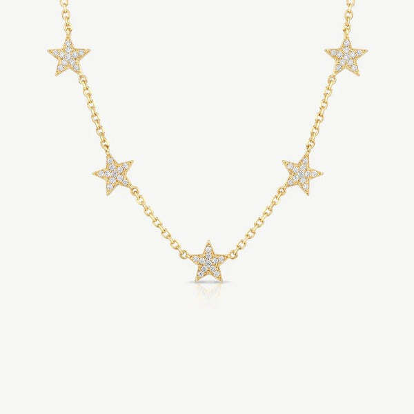 MUCHV star charm choker necklace in 18k gold or silver (British brand)
