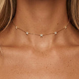 MUCHV star charm choker necklace in 18k gold or silver (British brand)