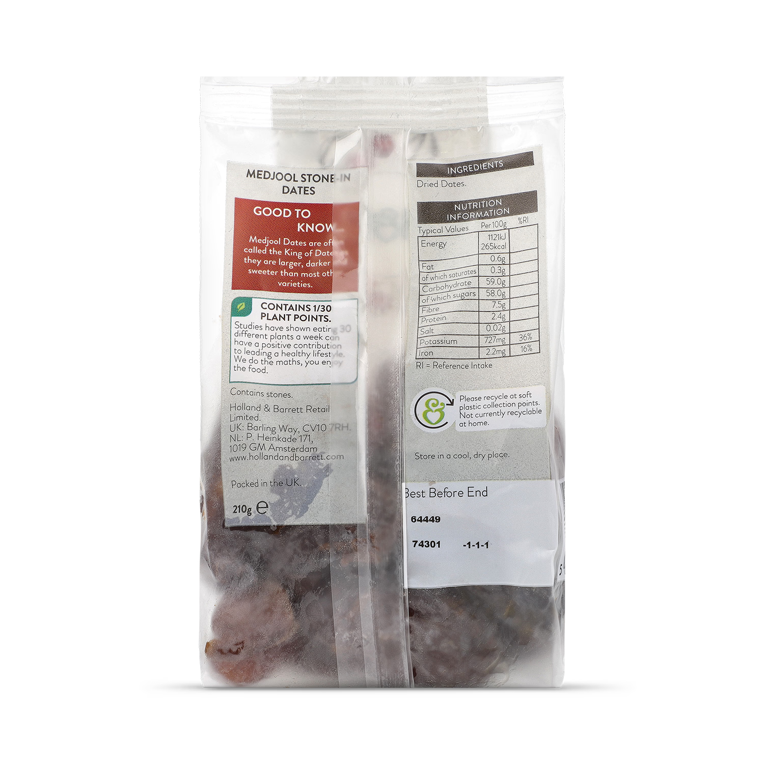 Holland & Barrett Medjool Dates 210g, UK version