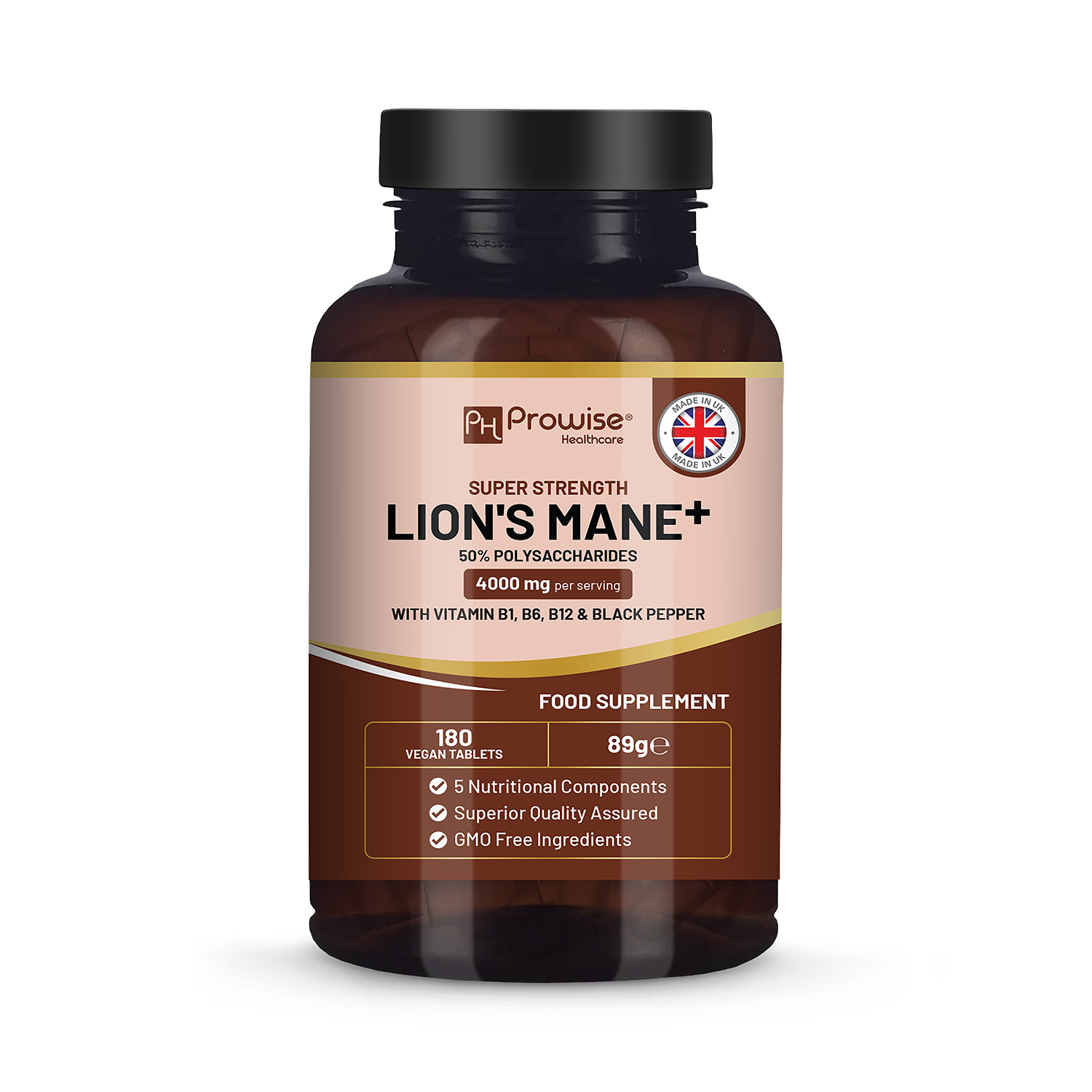 Prowise Lion's Mane supplement 4000mg vegan tablets - British product