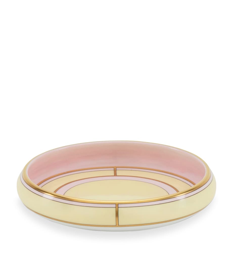 GINORI 1735 Porcelain Giallo Round Tray 17cm, UK version
