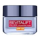 L'Oreal Paris Revitalift Filler + Hyaluronic Acid Anti Ageing Anti-Wrinkle SPF 50 Replumping Day Cream 50ml GOODS Boots   