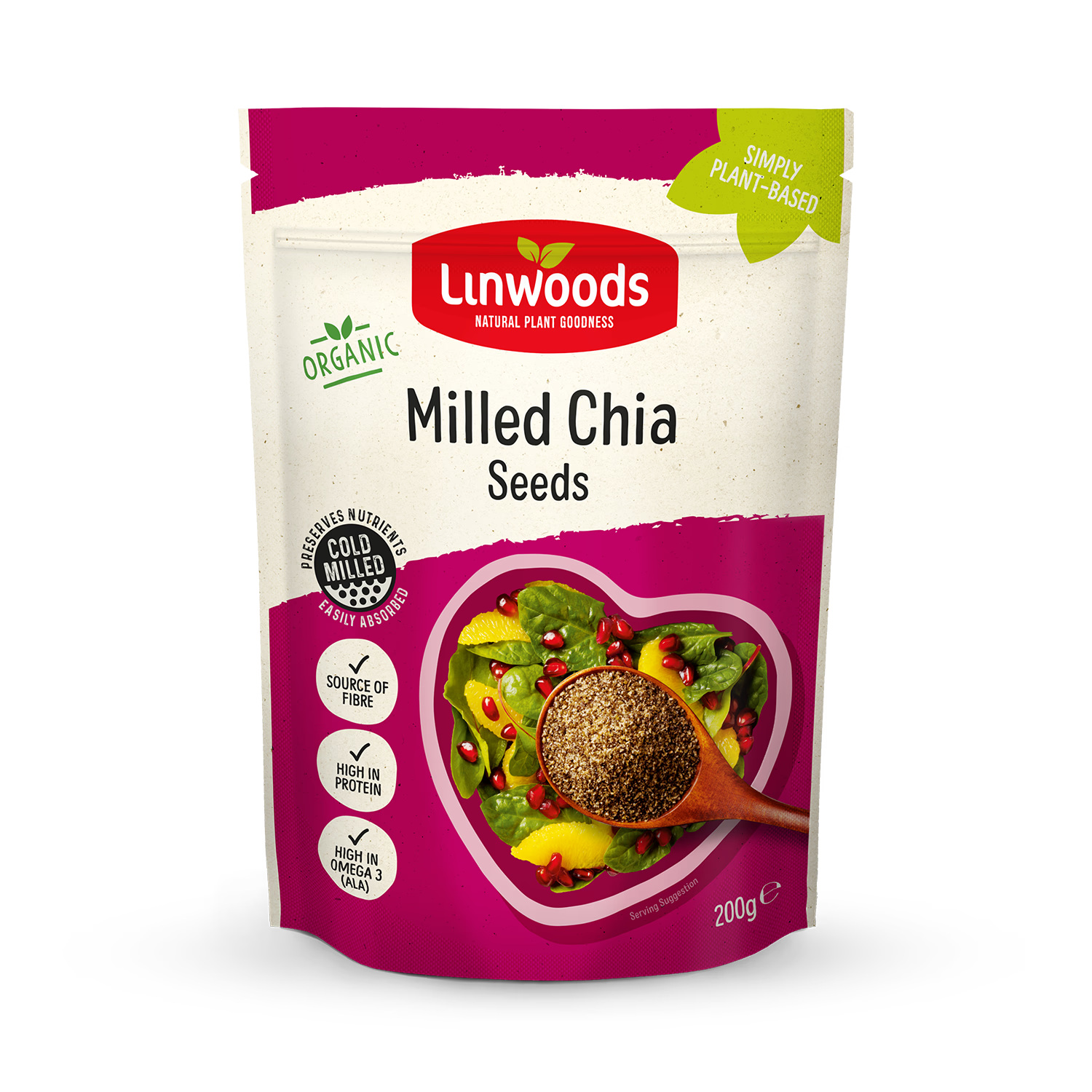 Linwoods milled chia seed organic 200g, UK version