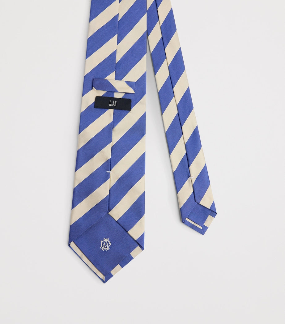 Dunhill mulberry silk stripe tie imported from the UK