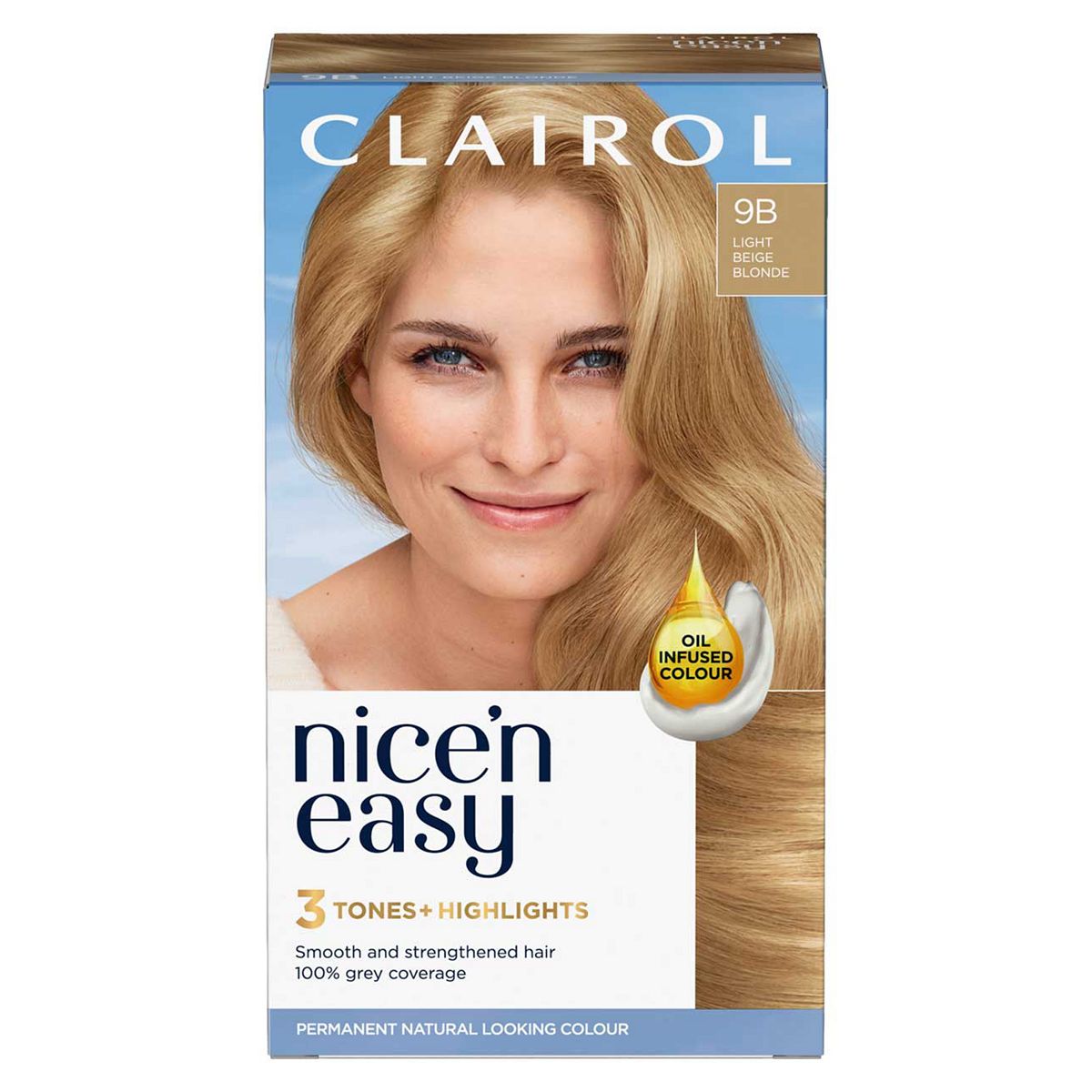 Clairol Nice'n Easy Crème Oil Infused Permanent Hair Dye 9B Light Beige Blonde 177ml GOODS Boots   