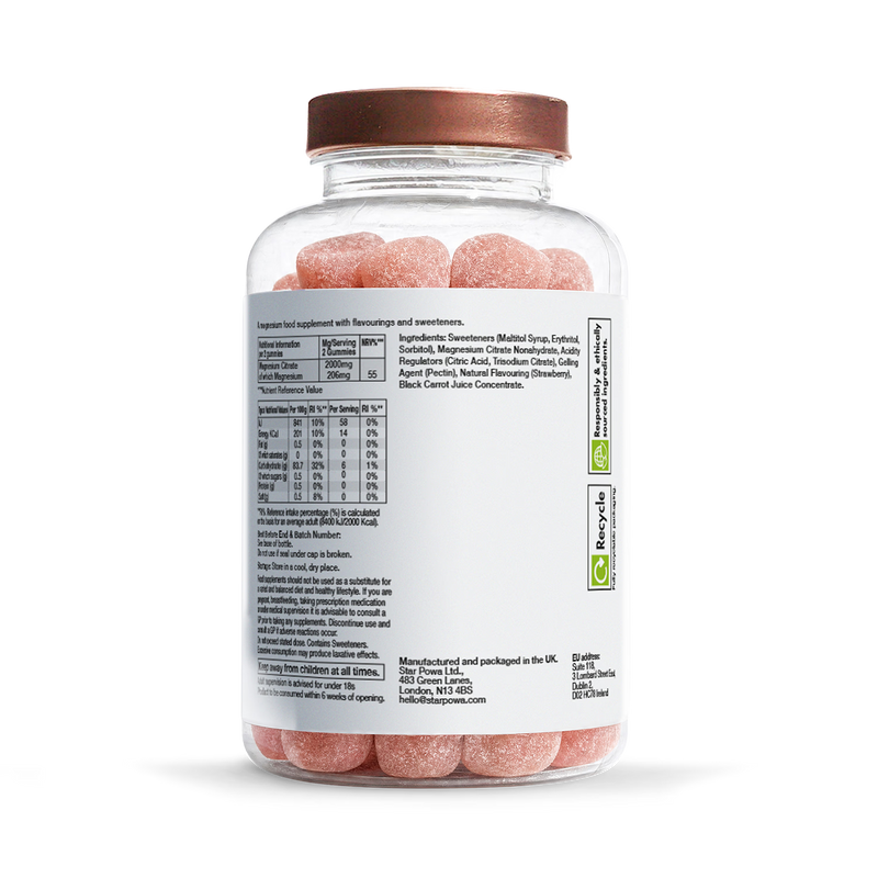 Starpowa magnesium gummies Super Strength Strawberry 60 count, UK version