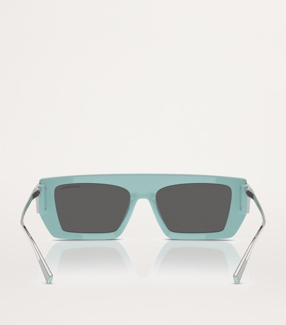 Tiffany & Co. injected rectangular sunglasses with blue tips, from the UK
