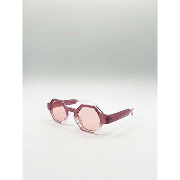 SVNX round hexagon pink sunglasses one size (British brand)