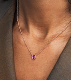 SHAY rose gold sapphire diamond heart necklace (British brand)