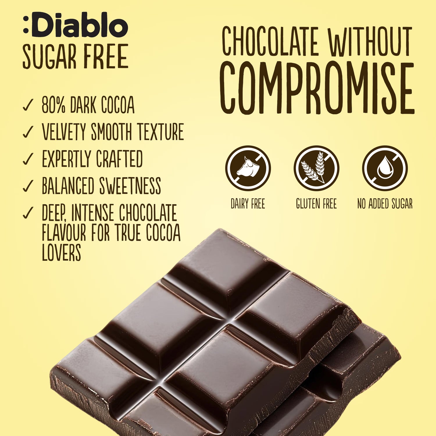 Diablo 80% dark chocolate bar 75g (British brand)