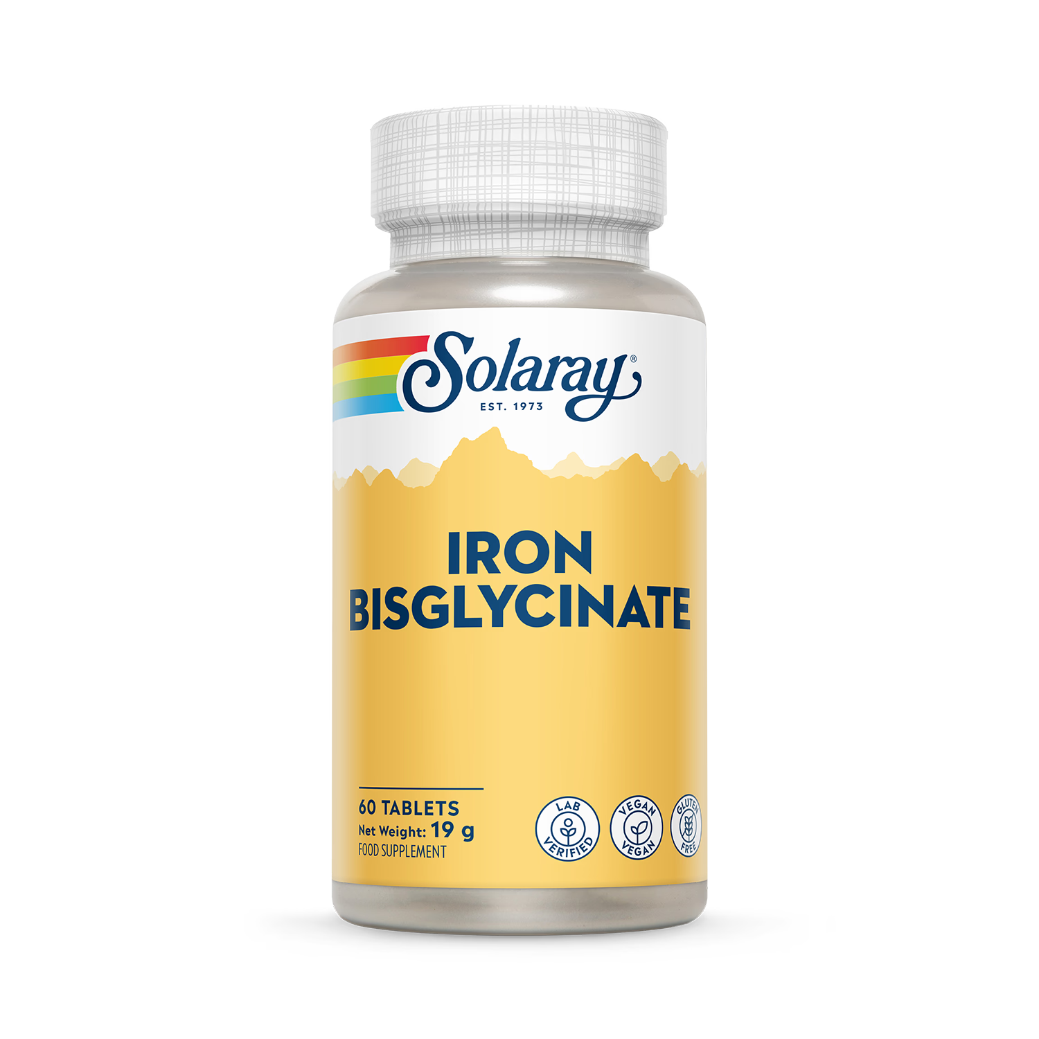 Solaray Iron Bisglycinate vegan tablets 60 count - British product