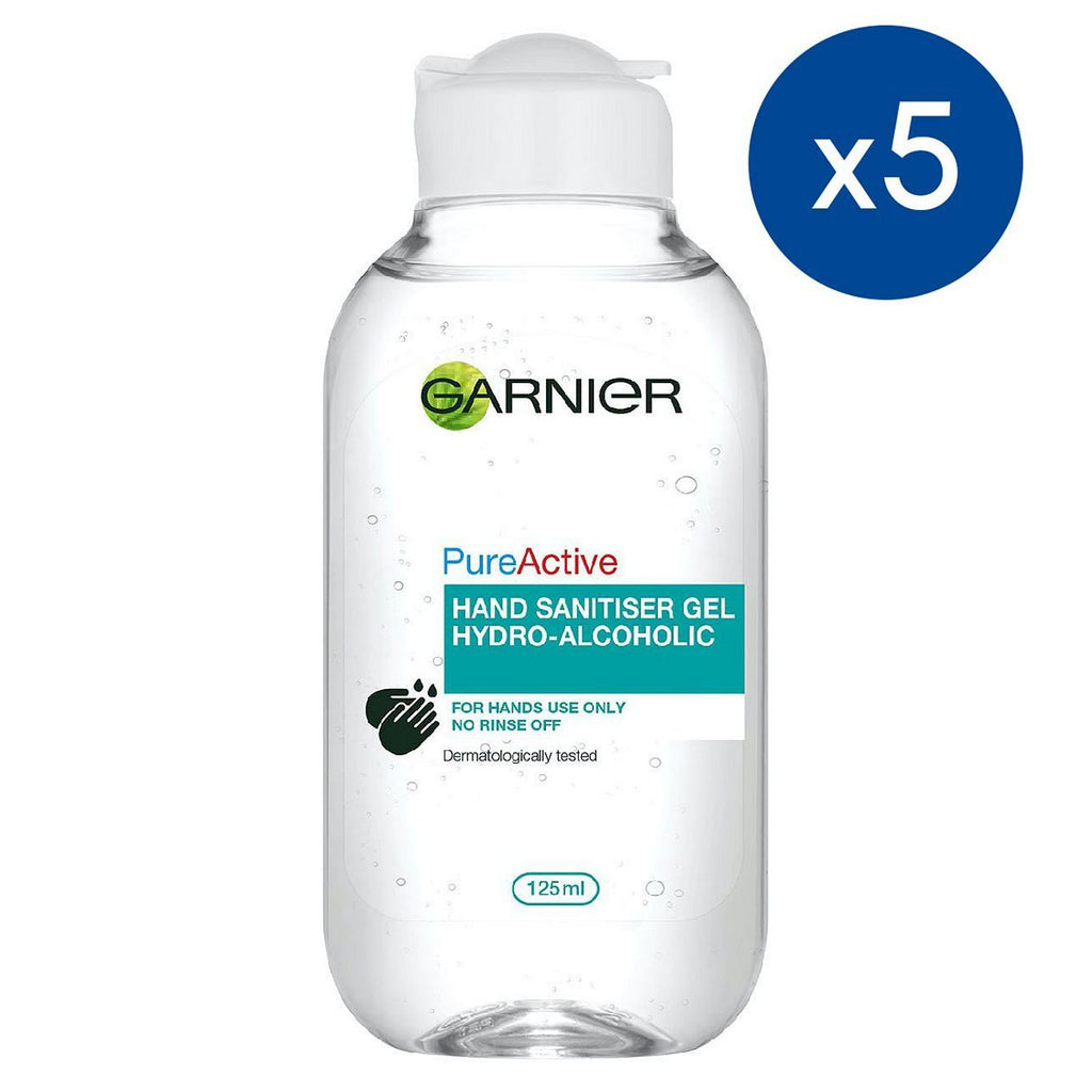 Pack of 5 Garnier Pure Active Purifying Hand Sanitiser 125ml