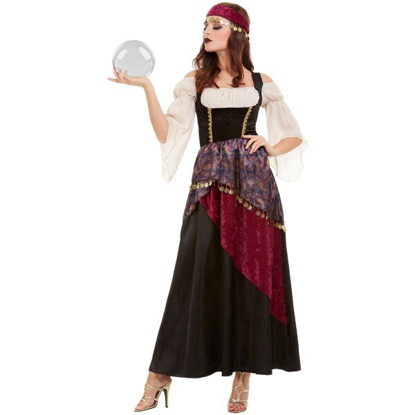 Smiffys deluxe fortune teller costume with dress and headband, UK version