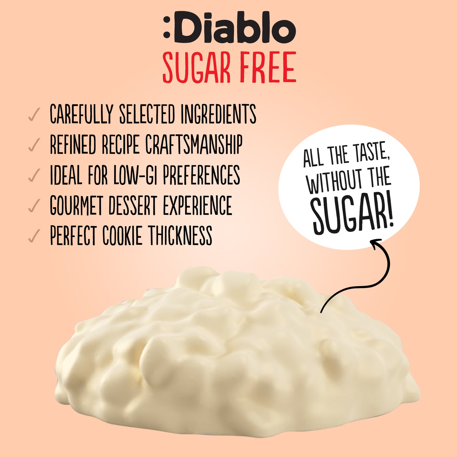 Diablo no added sugar coconut cookies with caramel and peanut (British brand)