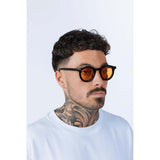 SVNX bold rounded sunglasses black orange UV400 - British product