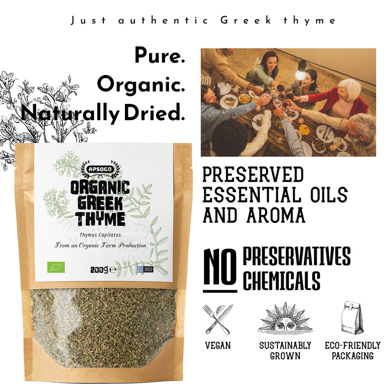 APSOGO organic dried thyme 200g (British brand)