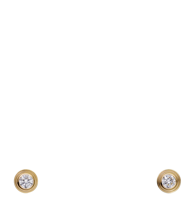 Cartier extra-small yellow gold and diamond earrings - British product