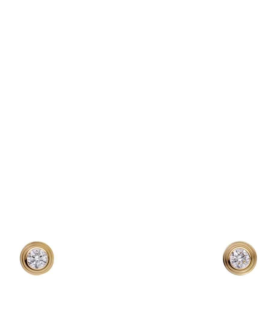 Cartier extra-small yellow gold and diamond earrings - British product