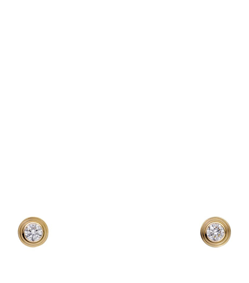 Cartier extra-small yellow gold and diamond earrings - British product