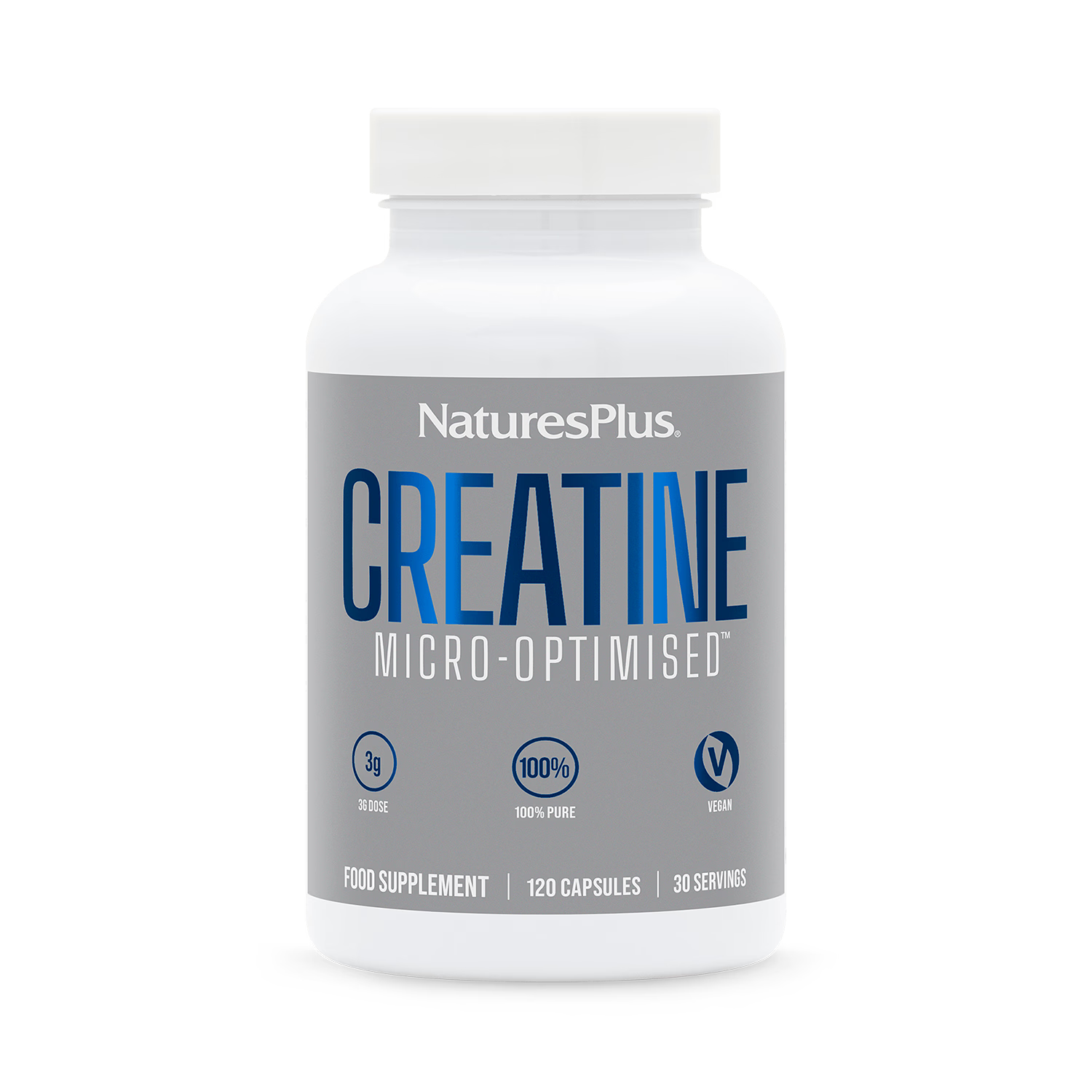 NaturesPlus creatine monohydrate capsules 120 count, UK version