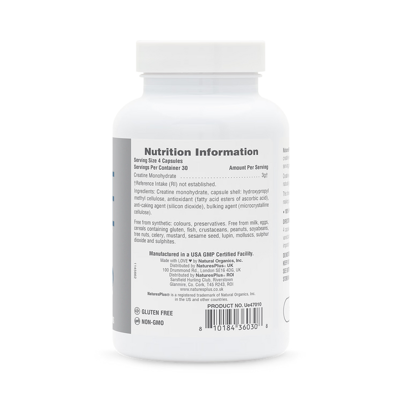 NaturesPlus creatine monohydrate capsules 120 count, UK version