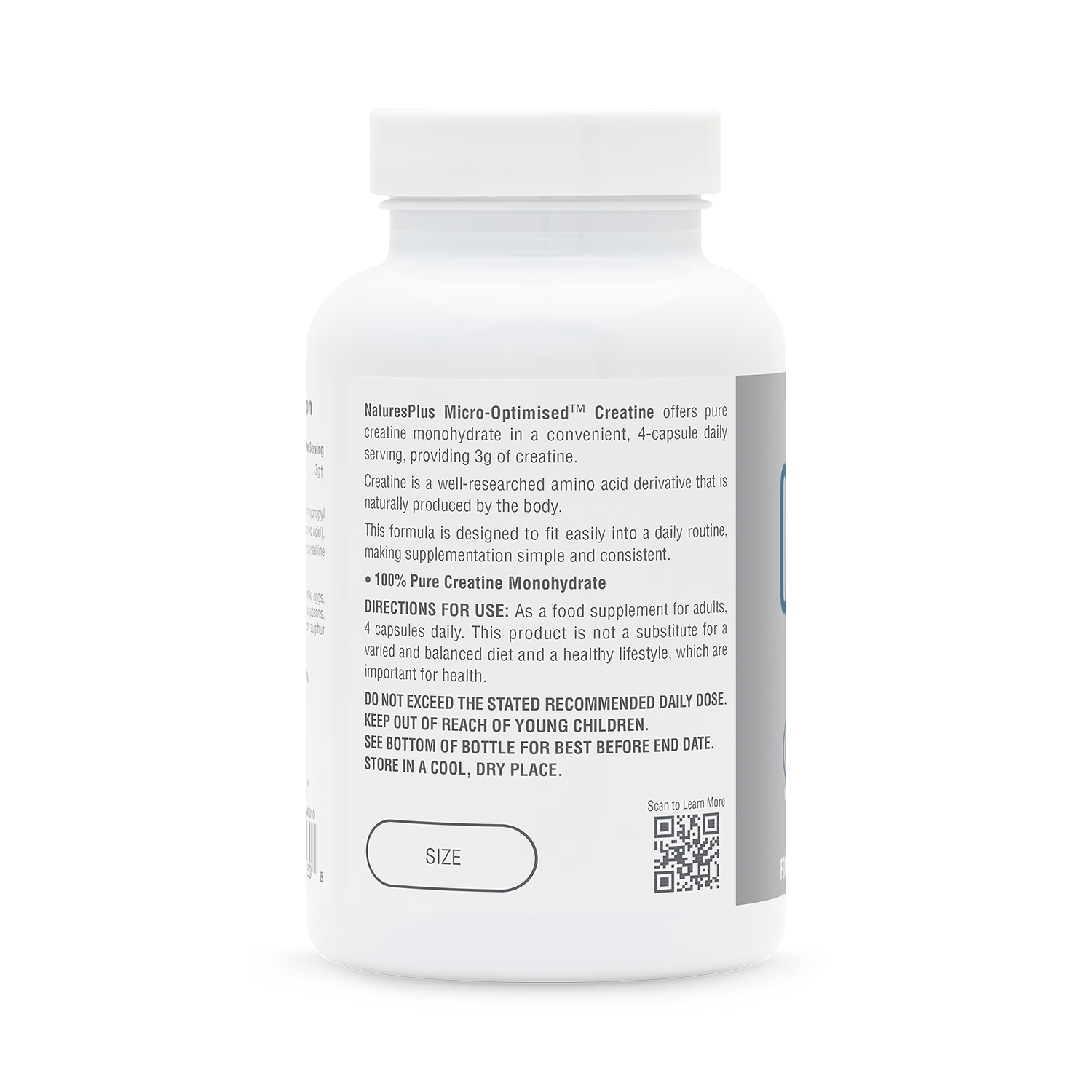 NaturesPlus creatine monohydrate capsules 120 count, UK version
