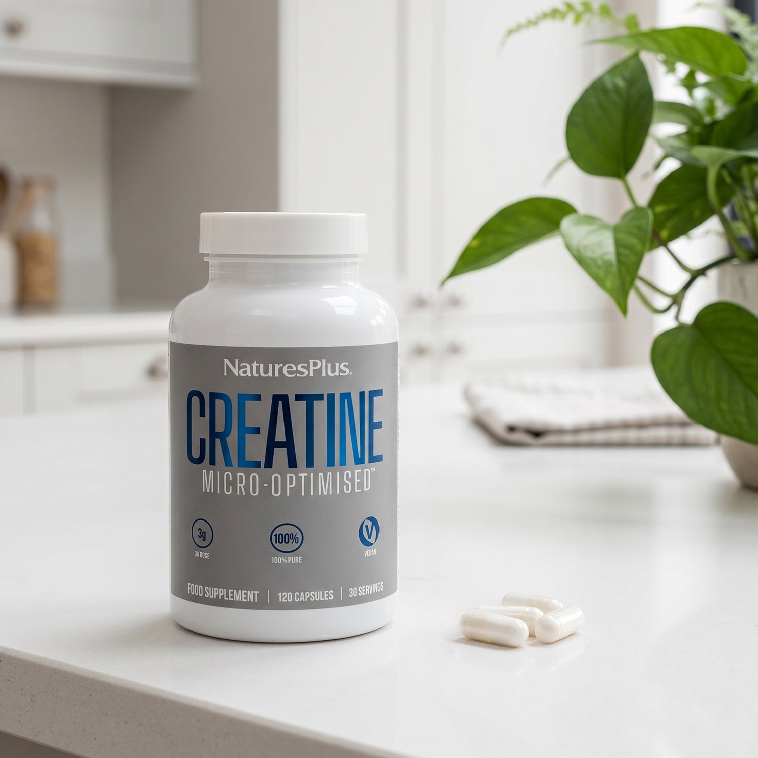 NaturesPlus creatine monohydrate capsules 120 count, UK version