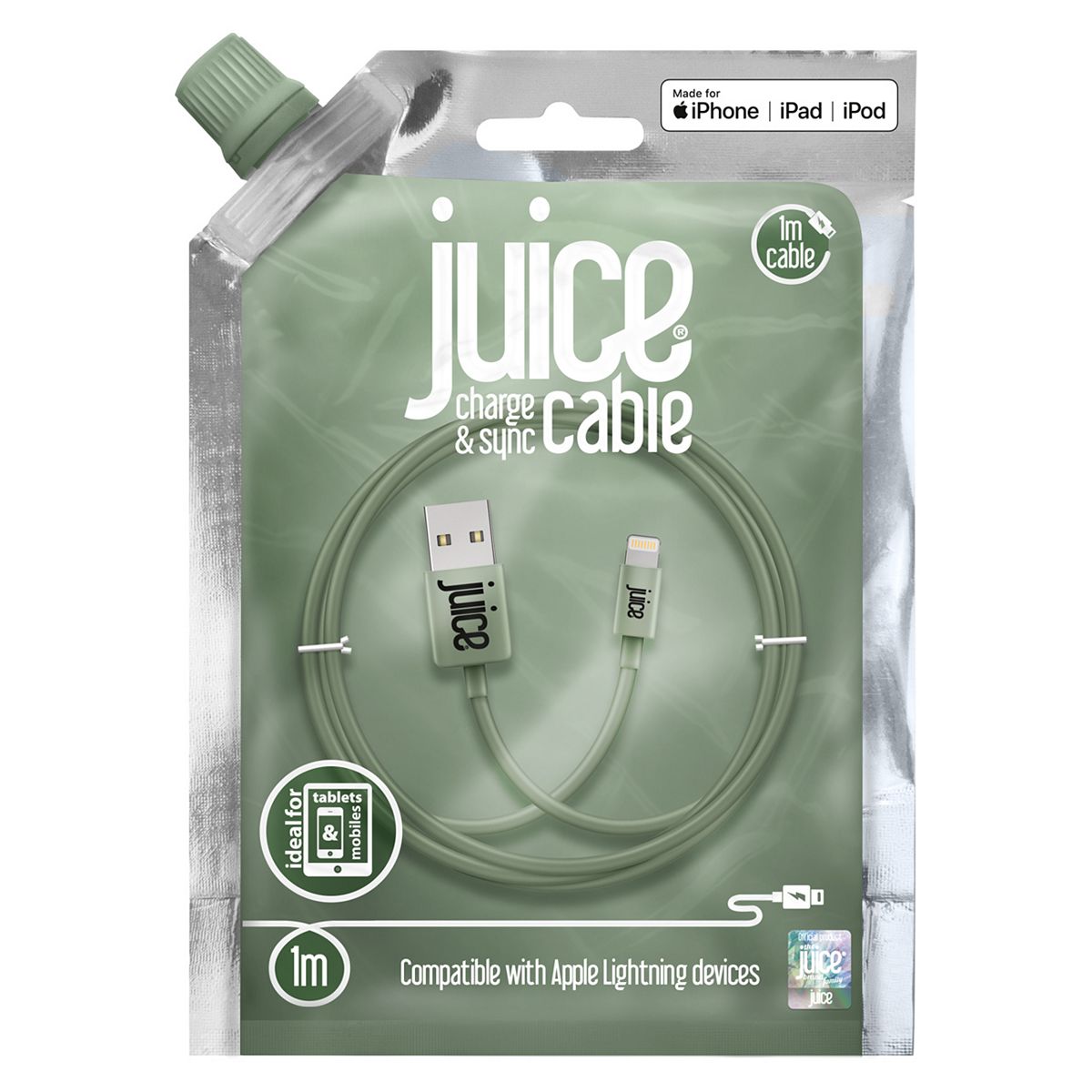 Juice lightning cable 1m sage GOODS Boots   