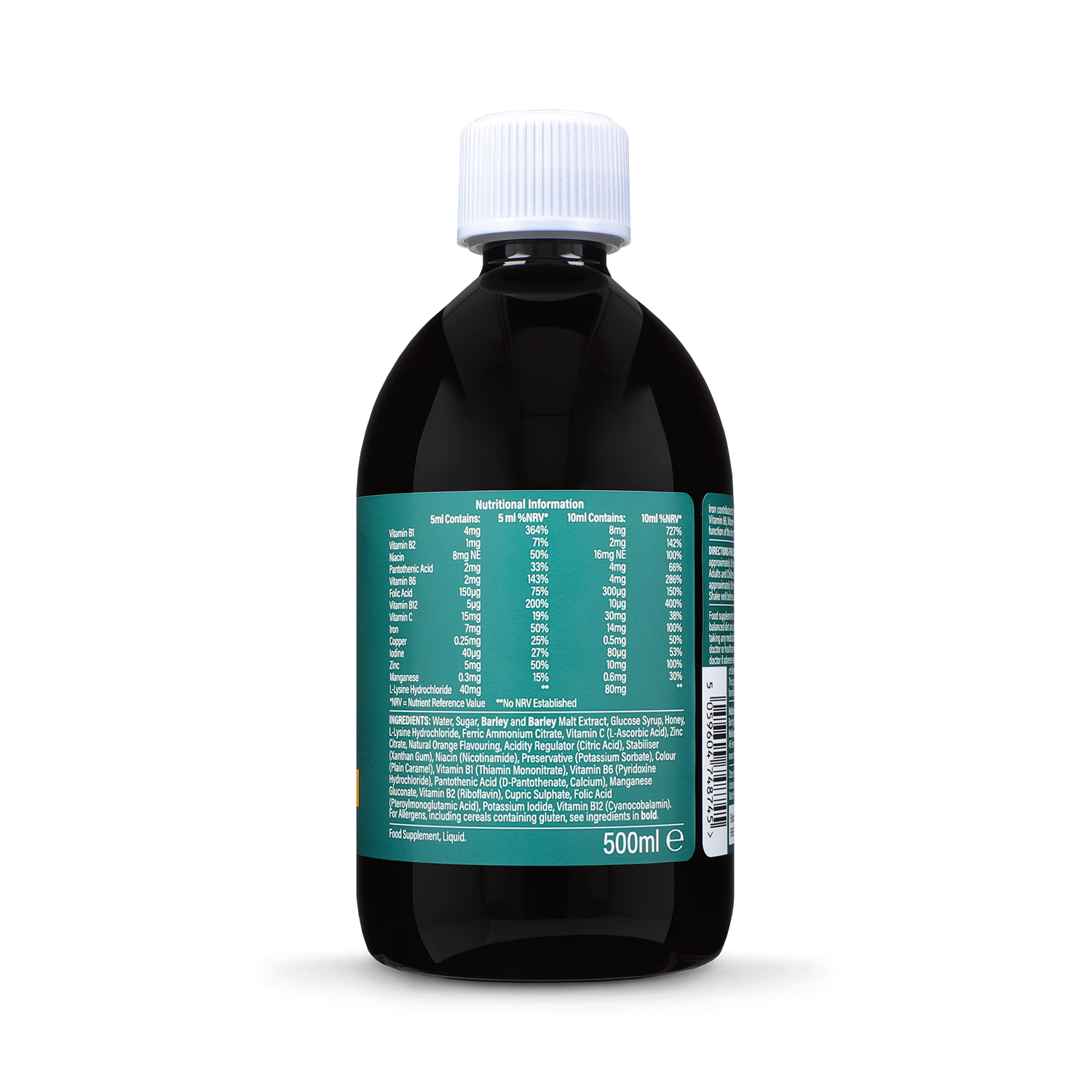 Holland & Barrett liquid iron supplement orange flavour 500ml, UK version