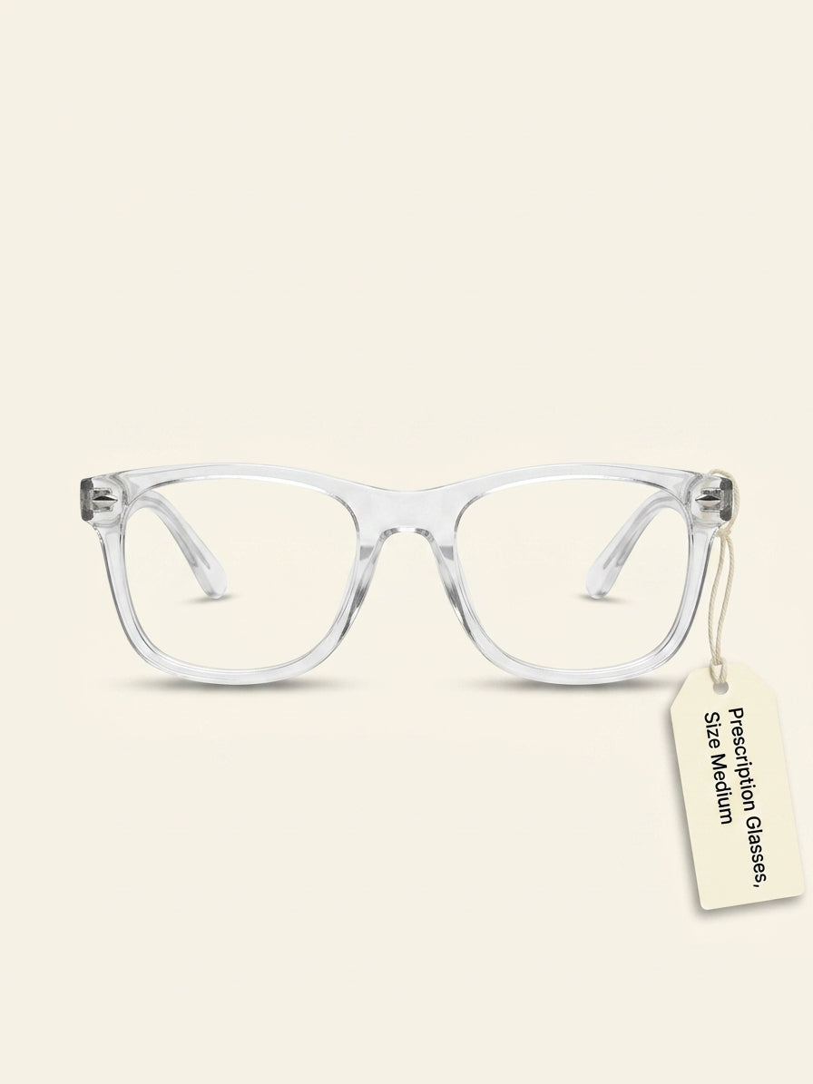 Prada round-frame optical glasses in clear plastic 52mm, imported from the UK