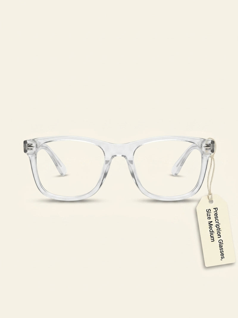 Prada round-frame optical glasses in clear plastic 52mm, imported from the UK
