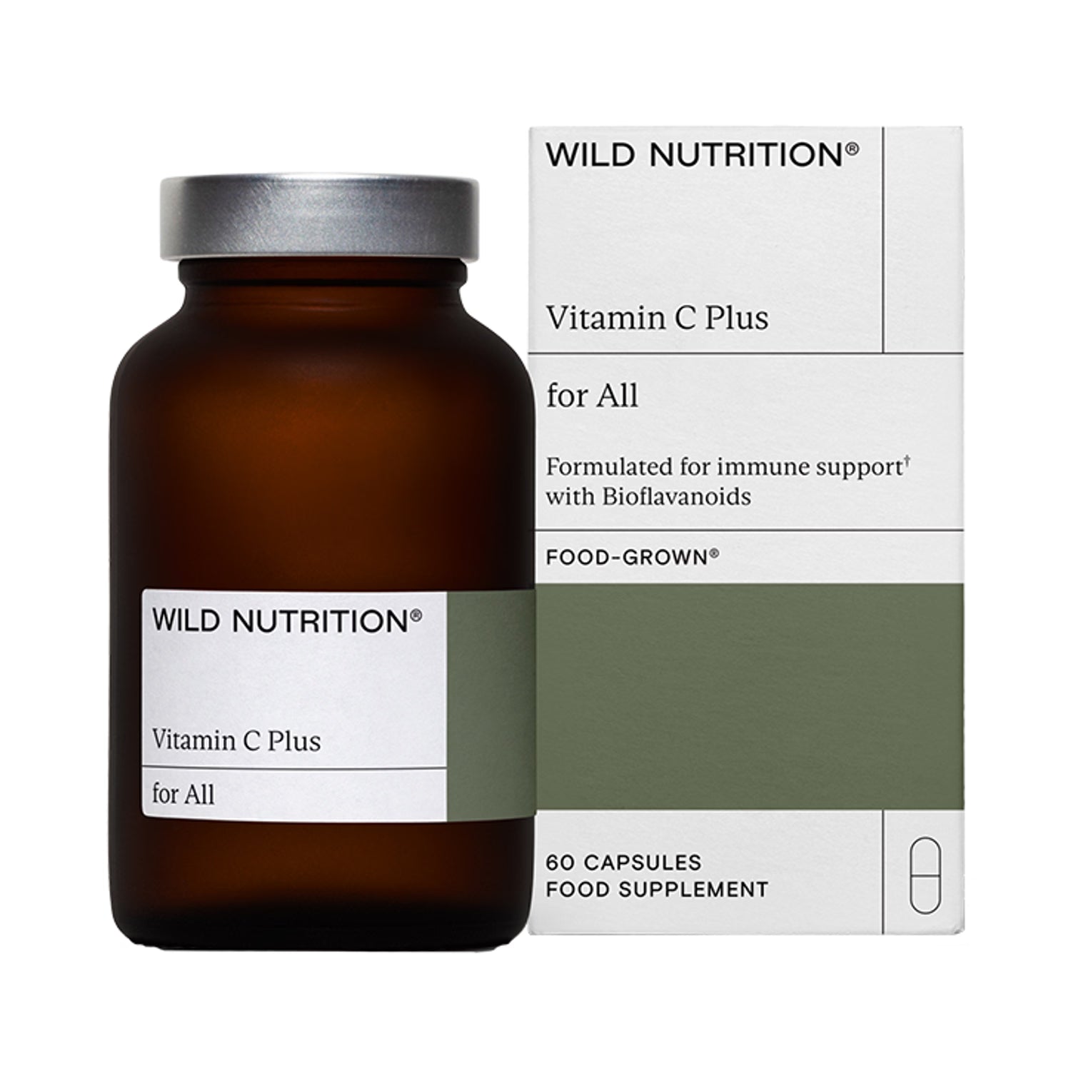 Wild Nutrition Vitamin C Plus supplement 60 capsules, imported from the UK