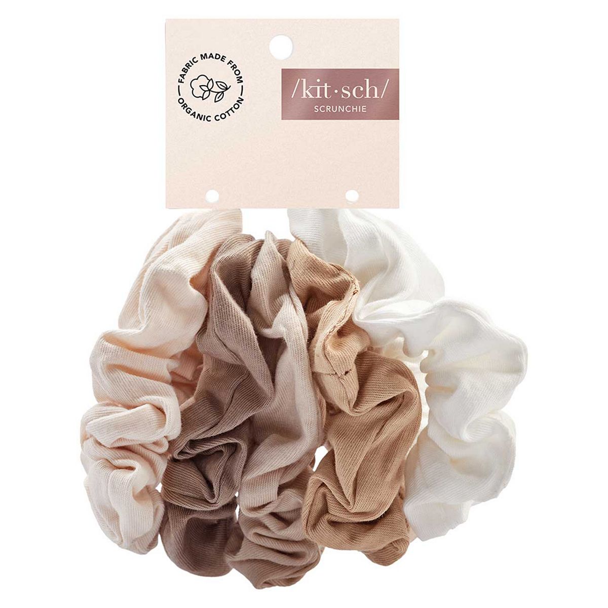 Kitsch Organic Cotton Scrunchies 5pc Set - Cream GOODS Boots   