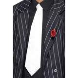 Smiffys white gangster tie on elastic, UK version