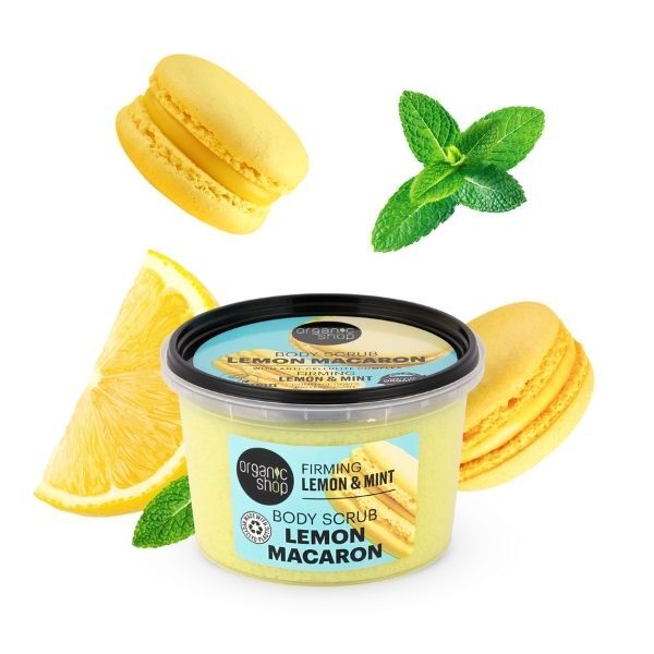 Organic Shop Lemon Macaron Body Scrub Lemon & Mint 250ml GOODS Superdrug   