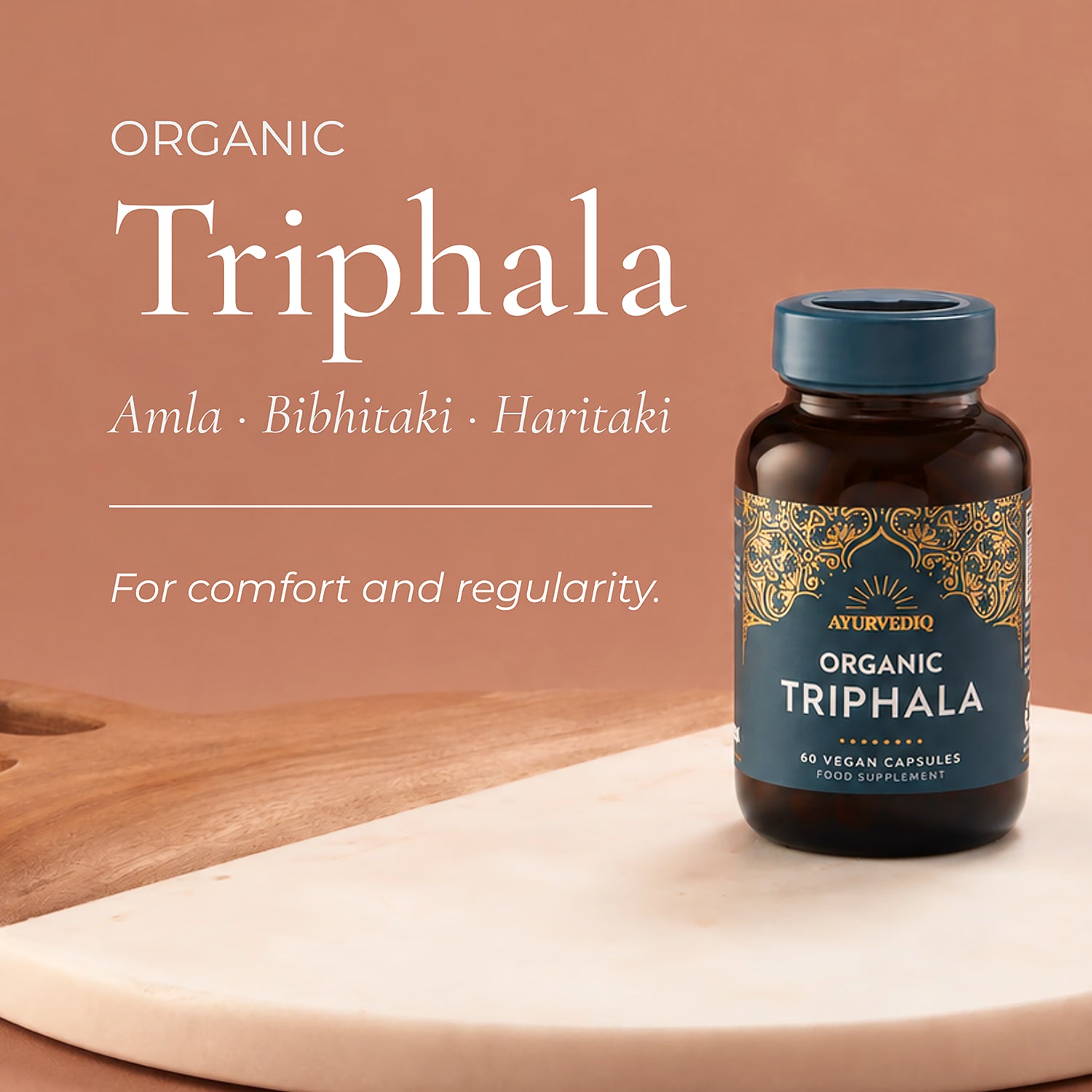 Ayurvediq Organic Triphala capsules 60 count, UK version
